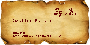 Szaller Martin névjegykártya