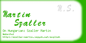 martin szaller business card